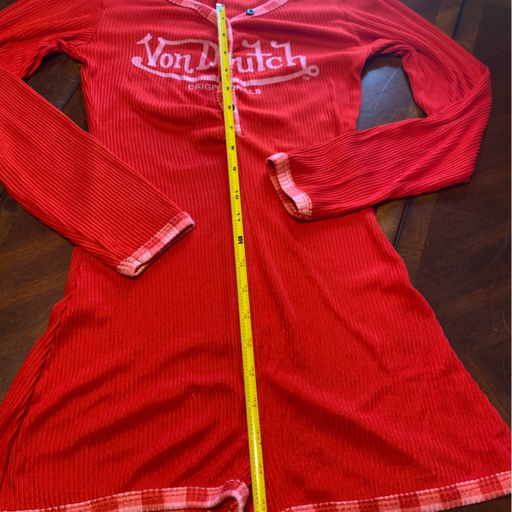 Von Dutch Red Knit Jumpsuit - Picture 2 of 5